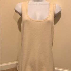Ann Taylor Neutral Sleeveless Creamy Shell in Size Large